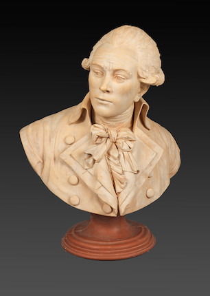 Bonhams : A painted plaster portrait bust of Robespierre