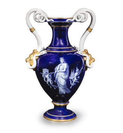 A very large Meissen 'Limoges enamel' style vase, circa 1860 image 2