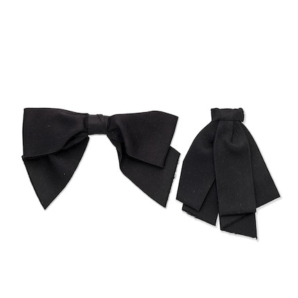 Black Satin Bow Barrette Hair Clip