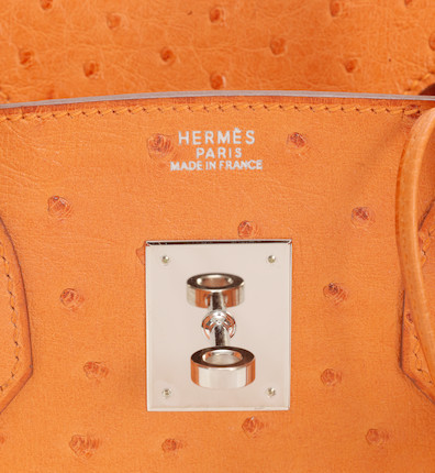 Bonhams : Hermès Black and Orange H Shiny Crocodile Birkin 30, 2007,  (Includes padlock, keys, cloche, dust bag and box)