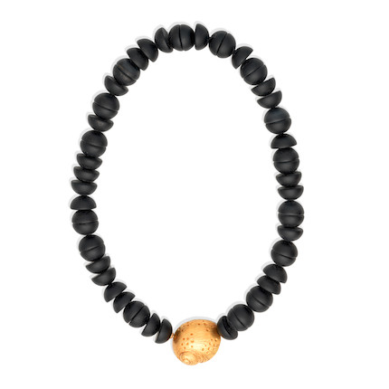 Bonhams : GRIMA BLACK AGATE NECKLACE