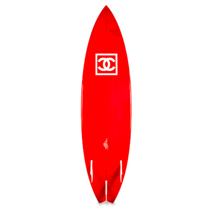 Bonhams : CHANEL A RED CARBON FIBRE SURFBOARD (includes three keels)