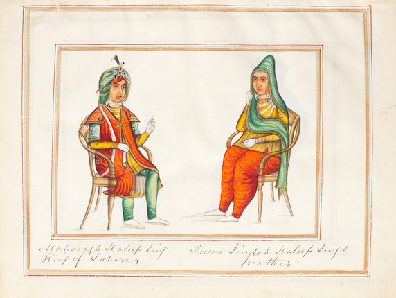 An album of sixty paintings depicting Sikh rulers, monuments, and tradespeople Punjab, probably Lahore, circa 1840-60 image 7