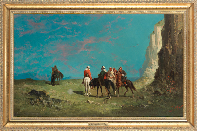 Bonhams : Henri Van Wyk (Dutch, 1833-1889) A break on the camel trail ...