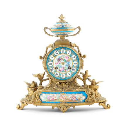 Bonhams : A late 19th century French gilt bronze and Bleu-Celeste ...