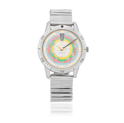 Mido. A stainless steel automatic bracelet watch with decompression timer  Ocean Star Powerwind 'Rainbow', Ref 5907, Circa 1960 image 1