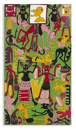 George Lilanga di Nyama (Tanzanie, 1934-2005) The President Election Cha Guizi Wa Raisi, 2002 image 3