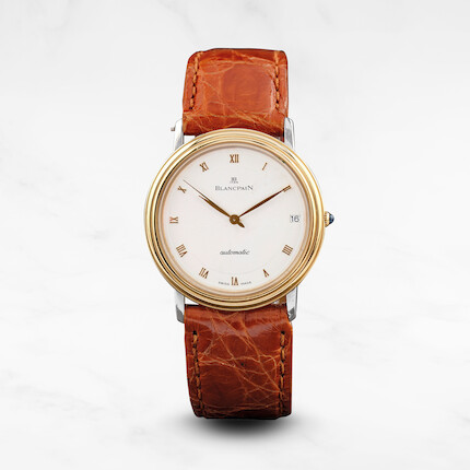 Bracelet De Montre Blancpain 20mm - Cuir Jaune/Marron Points Crème, Neuf