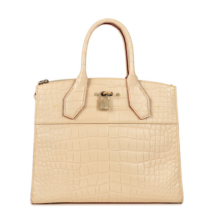Bonhams : Louis Vuitton a Matte Vanilla Alligator Steamer City MM 2015  (includes copy of CITES license, padlock, keys, small dust bag, luggage tag  and leather card, )