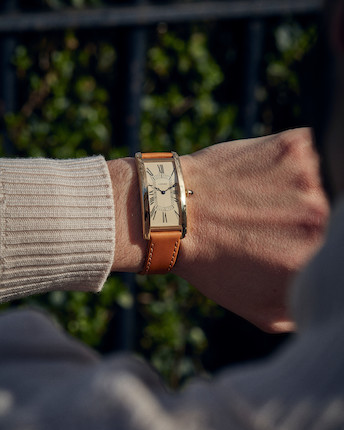 Bonhams : Cartier. An 18K gold manual wind bracelet watch Tank Chinoise,  Circa 1940