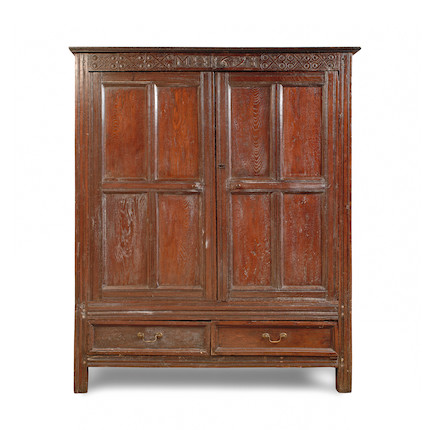 Bonhams : A late 17th century oak livery cupboard