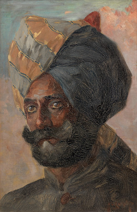 Bonhams : A Sikh soldier Hugo Vilfred Pedersen (Danish, 1870-1959)