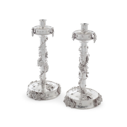 Bonhams : Michael Allen Bolton A Rare Pair Of Silver Candlesticks 