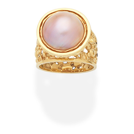 Bonhams : JOHN DONALD CULTURED MABÉ PEARL RING,