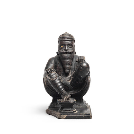 Bonhams : A Small Steatite Statue Of Maharajah Ranjit Singh Enthroned 