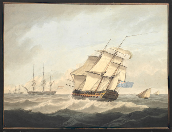 Bonhams : Samuel Atkins (British, fl.1787-1808) 'A Man of War in a ...