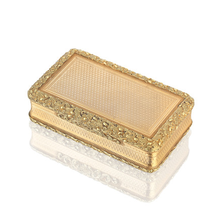 Bonhams : A cased George III 18 carat vari-coloured gold snuff box ...