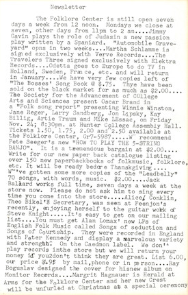 Bonhams : Bob Dylan A Handbill For Bob Dylan's First New York Concert