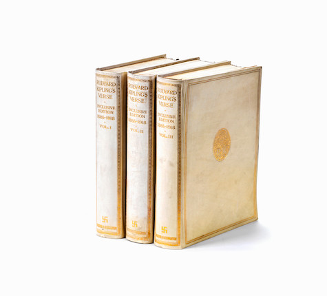 Recueil De Poèmes De Rudyard Kipling - Édition Reliée Cuir De Chèvre - 1885-1918 - Volume 1
