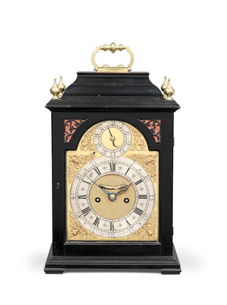 Bonhams : An early 18th century ebonised table clock with pull quarter ...