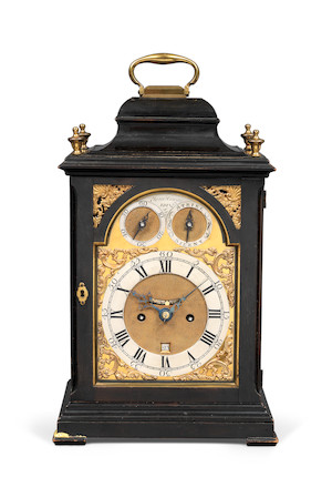 Bonhams : A good late 18th century Scottish ebonised table clock with ...