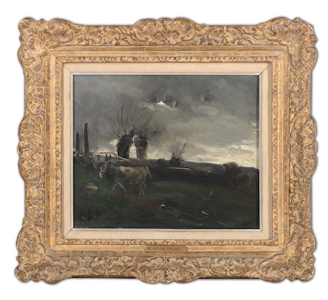 Bonhams : Antoine Vollon (French, 1833-1900) Landscape with a donkey