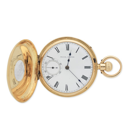 Bonhams : Ellis, Exeter. An 18K gold keyless wind half hunter pocket ...