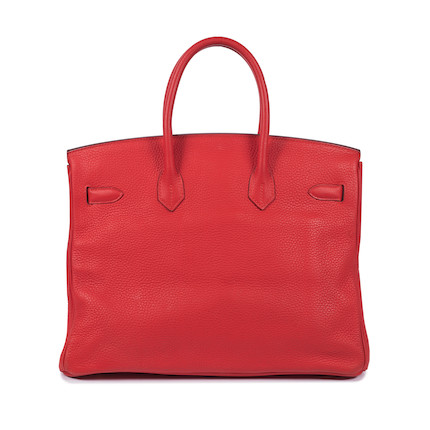 Bonhams : Hermès a Geranium Clemence Leather Birkin 35 2016 (includes ...