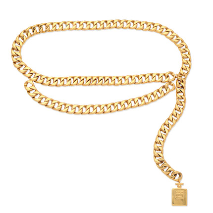 Bonhams : Chanel a Gold No.5 Perfume Bottle Chain Belt