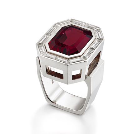 Bonhams : A RARE SPINEL AND DIAMOND RING, LOUIS VUITTON