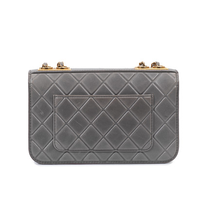Bonhams : Chanel a Grey Debossed Quilted Calfskin Single Flap Bag