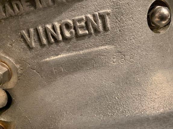 1953 Vincent 998cc Series-C Rapide Frame no. RC9788/C Rear frame no. RC9788/C Engine no. F10AB/1/7888 Crankcase mating no. VV75 image 10