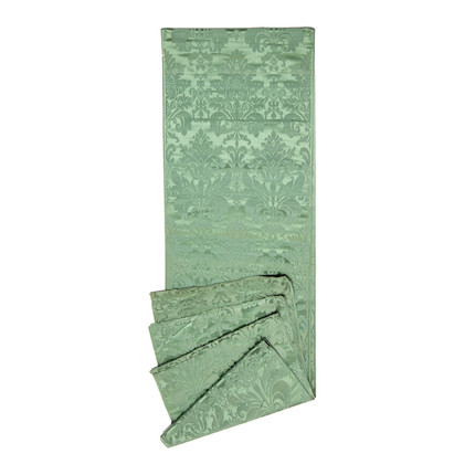 A length of green damask silk 20th century, French image 1