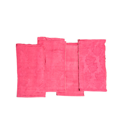 Four lengths of red silk damask Mid-19th century, French or English image 1