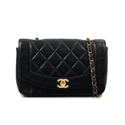Bonhams : Chanel a Black Lambskin Small Diana Flap Bag 1996-97 (includes  serial sticker and dust bag)