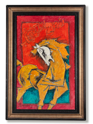 Maqbool Fida Husain (Indian, 1915-2011) Untitled (Horse) image 3