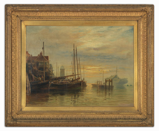 Bonhams : Alfred Montague (British, 1832-1883) 'Herring Boats, Shields ...