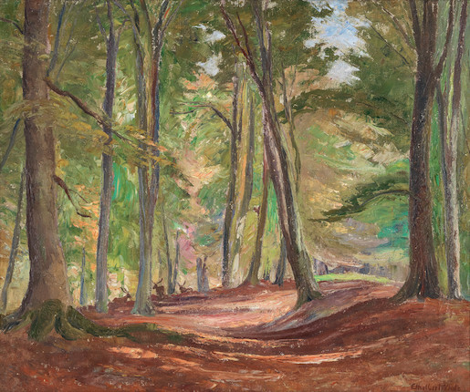 Ethelbert White (British, 1891-1972) Forest with Deer image 1