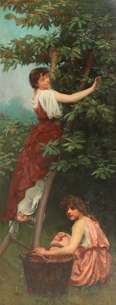 Philip Hermogenes Calderon, RA (British, 1833-1898) Cherry picking image 1