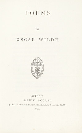 Bonhams : WILDE (OSCAR) Poems, FIRST EDITION, LIMITED TO 250 COPIES ...