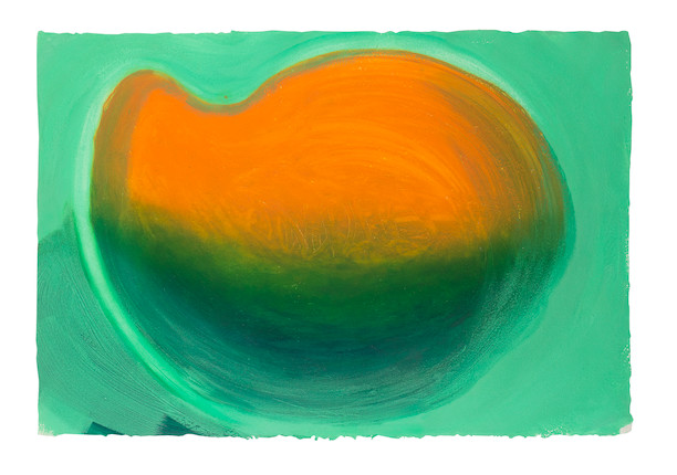 Howard Hodgkin (British, born 1932) Mango Etching with carborundum in colours, with hand-colouring, 1990-91, on Du Chene hand-made paper, initialled, dated and numbered 54/55 in pencil, printed and hand-coloured by Jack Shirreff at the 107 Workshop, published by Waddington Graphics, London, the full sheet, framedSheet 760 x 1100mm (29 7/8 x 43 1/4in) image 1