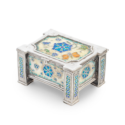 Bonhams : A rare Arts and Crafts silver and enamel box not assayed ...