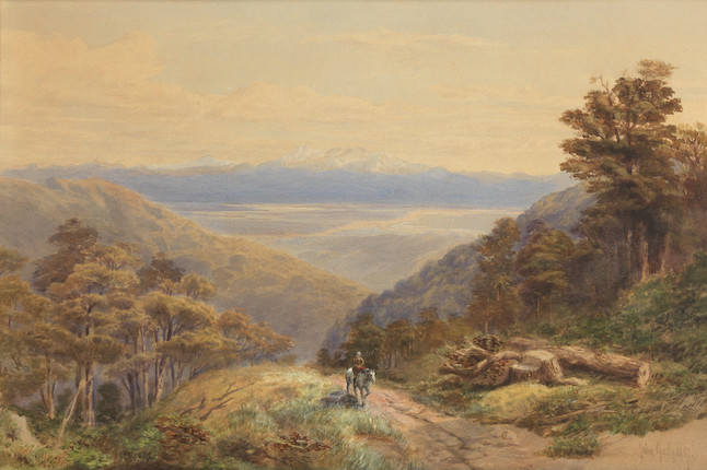 Bonhams John Gully (New Zealand, 18191888) Tasman Bay looking