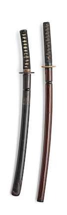 Bonhams : TWO MOUNTED WAKIZASHI (SHORT SWORDS) Edo period (1615-1868 ...