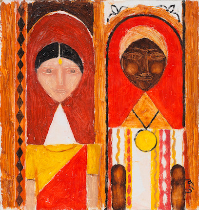 Bonhams : Lorna Selim (Iraq, 1928-2021) Two Portraits