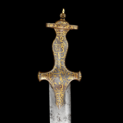 The Bedchamber Sword of Tipu Sultan (reg. 1782-1799), a fine gold-koftgari-hilted steel sword (sukhela) India,  18th Century image 6