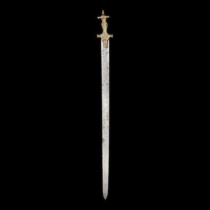 The Bedchamber Sword of Tipu Sultan (reg. 1782-1799), a fine gold-koftgari-hilted steel sword (sukhela) India,  18th Century image 4