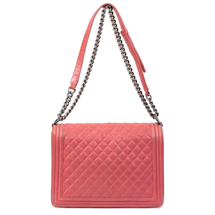 Bonhams : Chanel a Hot Pink Quilted Calfskin Large Boy Bag 2012-13 ...