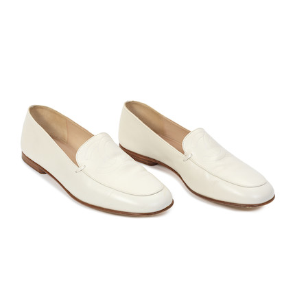 Bonhams : Karl Lagerfeld for Chanel a Pair of White Loafers (includes box)