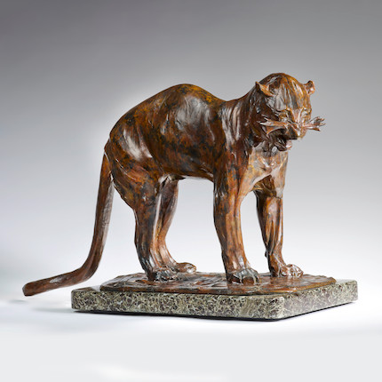 REMBRANDT BUGATTI  (1884-1916) Panth&egrave;re grognant et feulant image 1